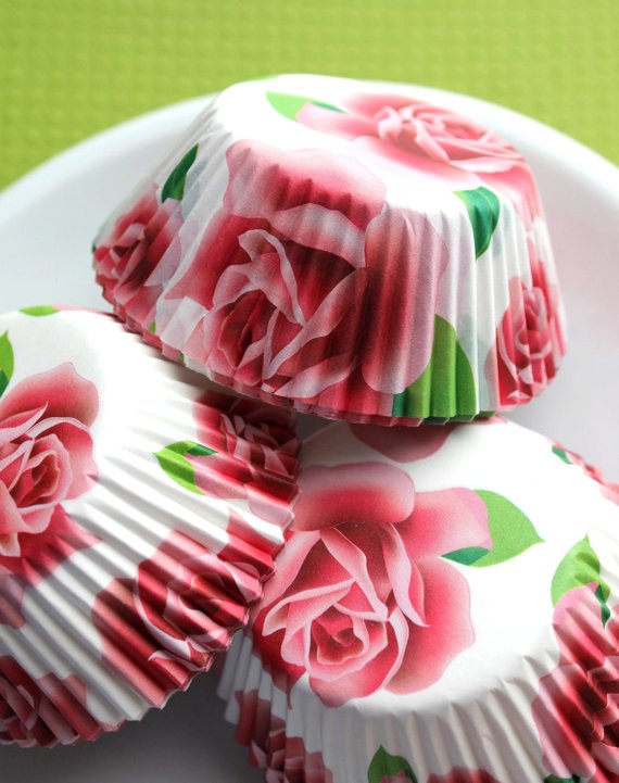 Vintage Cupcake Liners. Whaline 36Pcs Vintage Floral Cupcake Wrappers