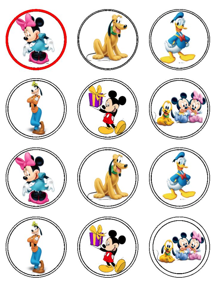 Mickey Cupcake Toppers. Mickey Minnie Party Supplies Mouse Theme