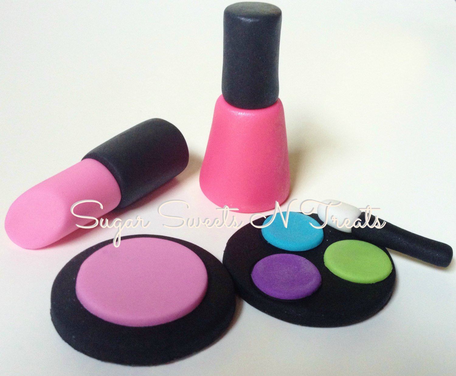 Makeup Cupcake Toppers. 24 PCS Makeup Cupcake Toppers Glitte Cosmetics