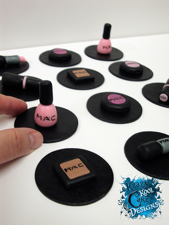 Makeup Cupcake Toppers. 16 PCS Makeup Cupcake Toppers Glitte Cosmetics