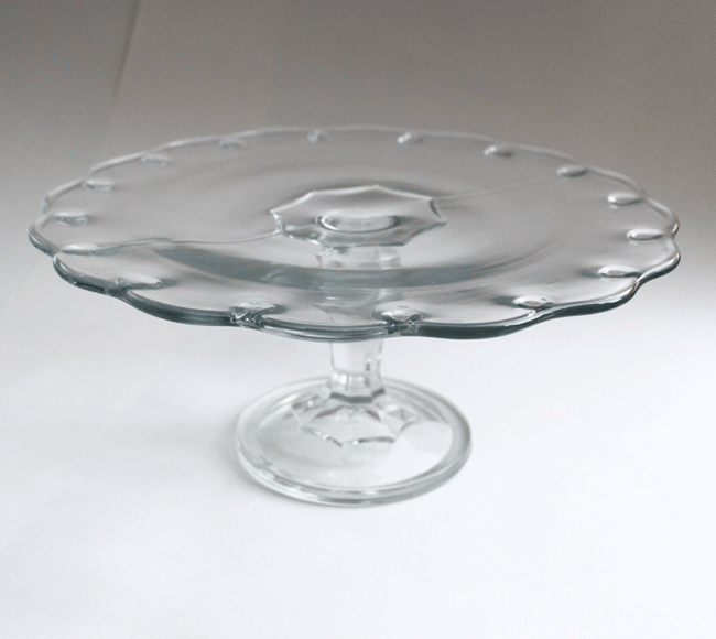 Glass Cake Plate. Pasabahce Premium Clear Glass Servicing Tray, Uniqe