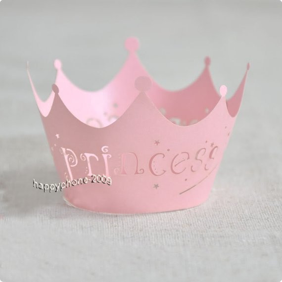 Princess Cupcake Wrappers. Pink Lovely Princess Crown Cupcake Wrappers