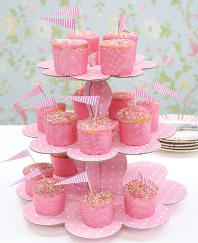 Pink Cupcake Holder. Humlindo 2 Pack Pink Cupcake Stand Tower, 3Tier