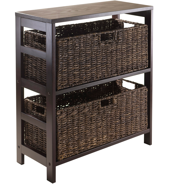 Storage With Baskets. Winsome Omaha 3 Baskets, Black.