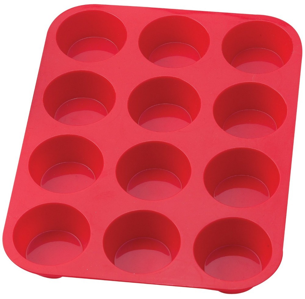 Muffin Molds. 12 Cups Silicone Muffin Pan Nonstick BPA Free Cupcake
