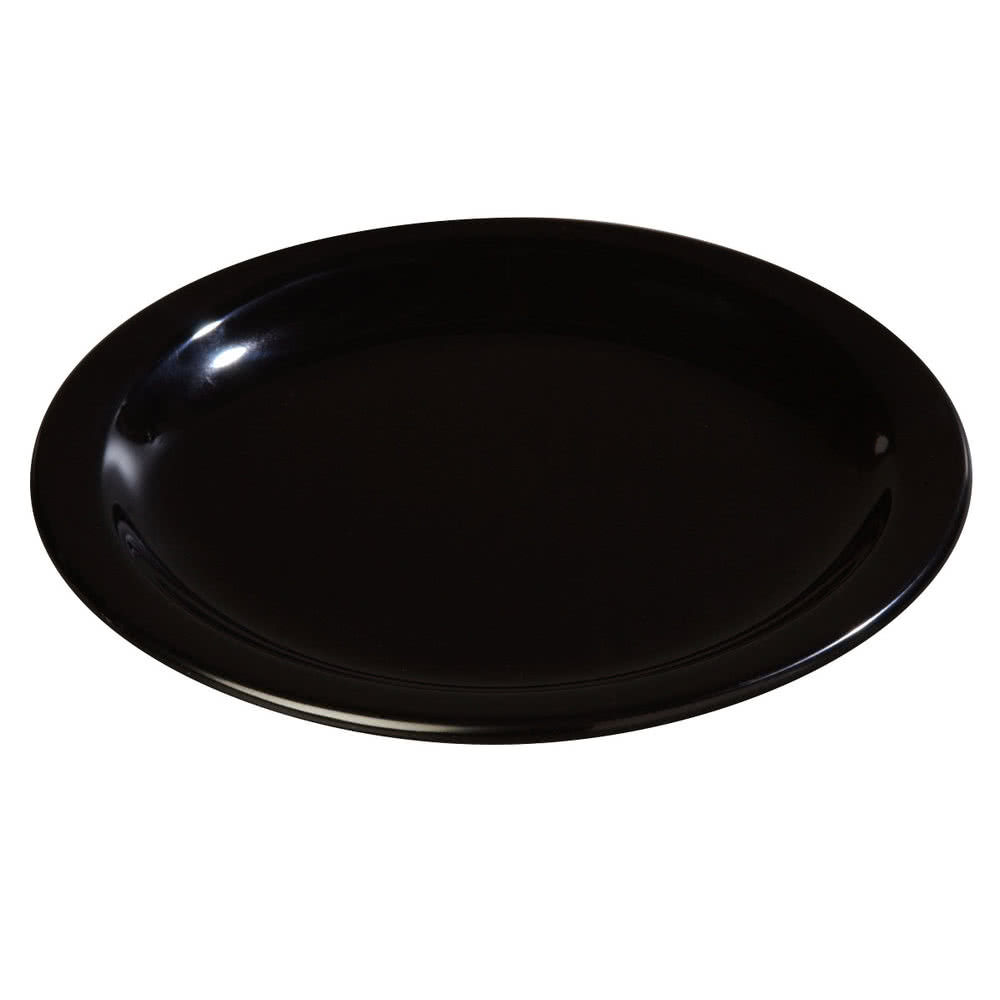 Black Melamine Plates. Coza Design Durable Plastic Plate Set BPA Free Set of 6 (Black).