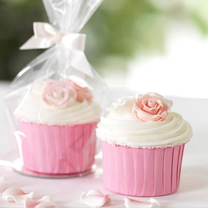 Cupcake Bags. (200Pcs)100pcs Translucent Plastic Bags/Cellophane Bags