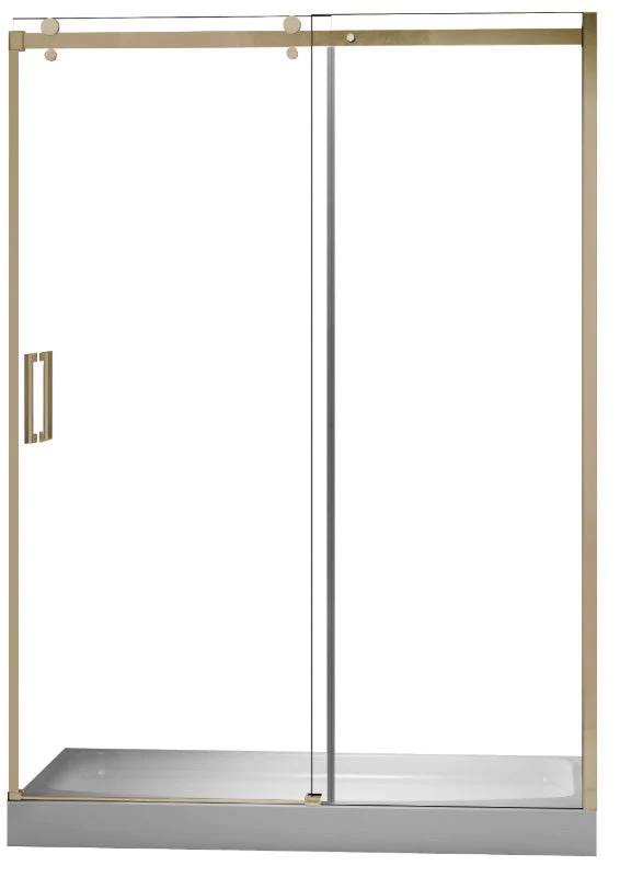 RENO 74 inch H x 60 inch W Frameless Sliding Shower Door in Gold All