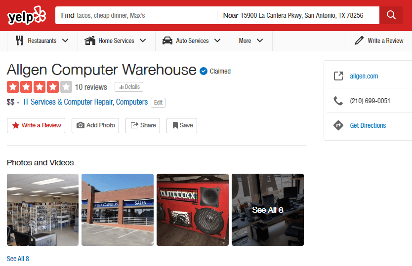 Reviews AllGen Computer Store Parts & Service