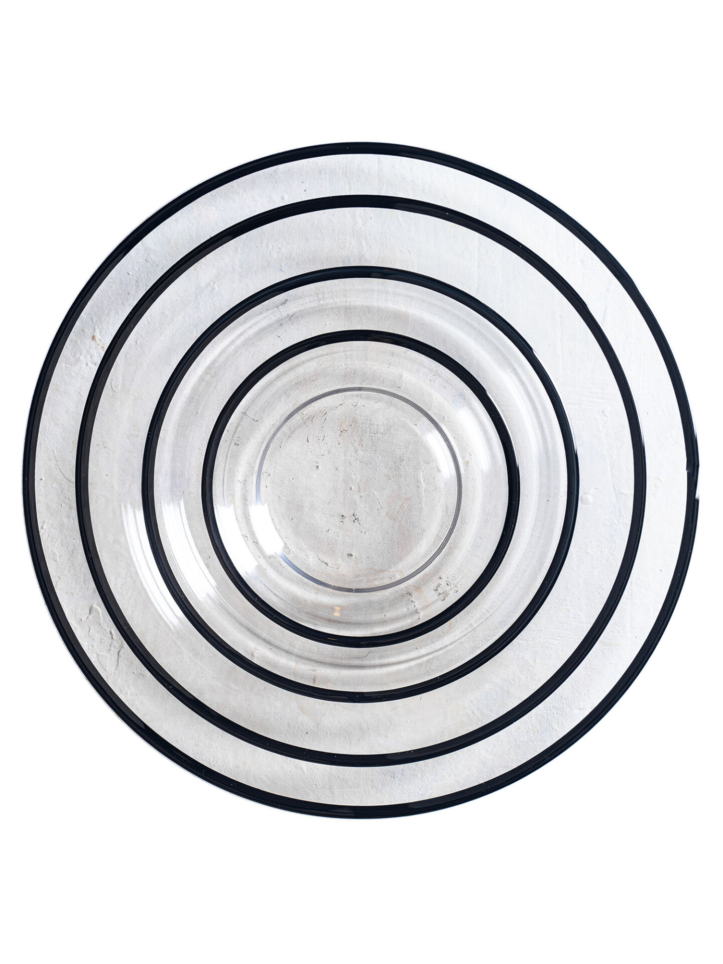 BLACK RIM glass plate set Allgoodthings Rentals & Styling