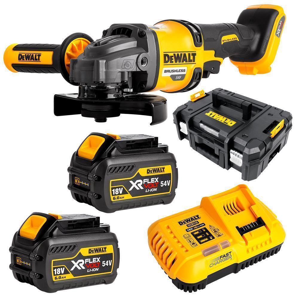 DeWalt DCG414T2-XE 54V FlexVolt Li-Ion Cordless Angle Grinder 6.0Ah