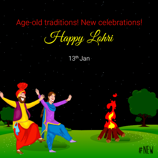 Happy Lohri 2020 GIF For FB Story, WhatsApp, Facebook