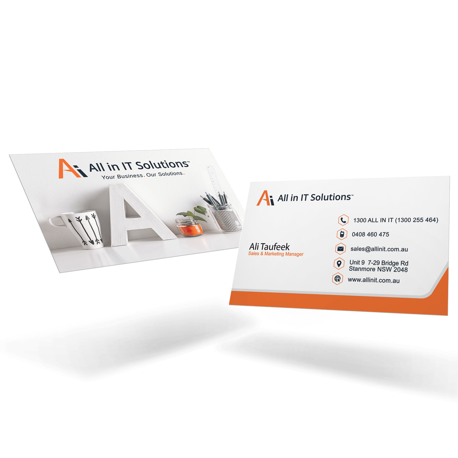 500 x Premium Business Cards All in IT Solutions