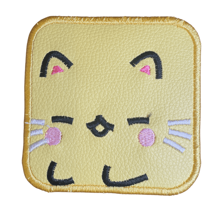 In The Hoop Machine Embroidery Design Yellow Cat Mug Rug All In The