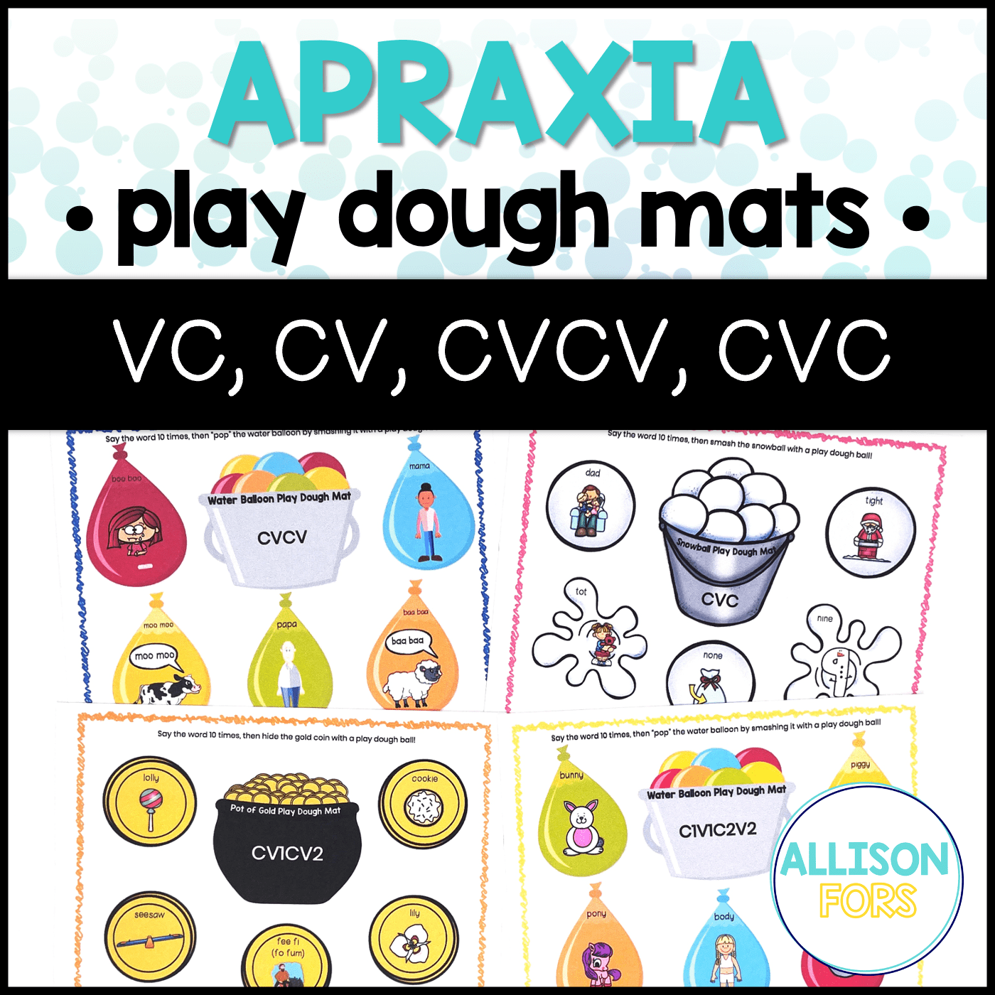 Apraxia of Speech Activities for Speech Therapy NO PREP Allison Fors