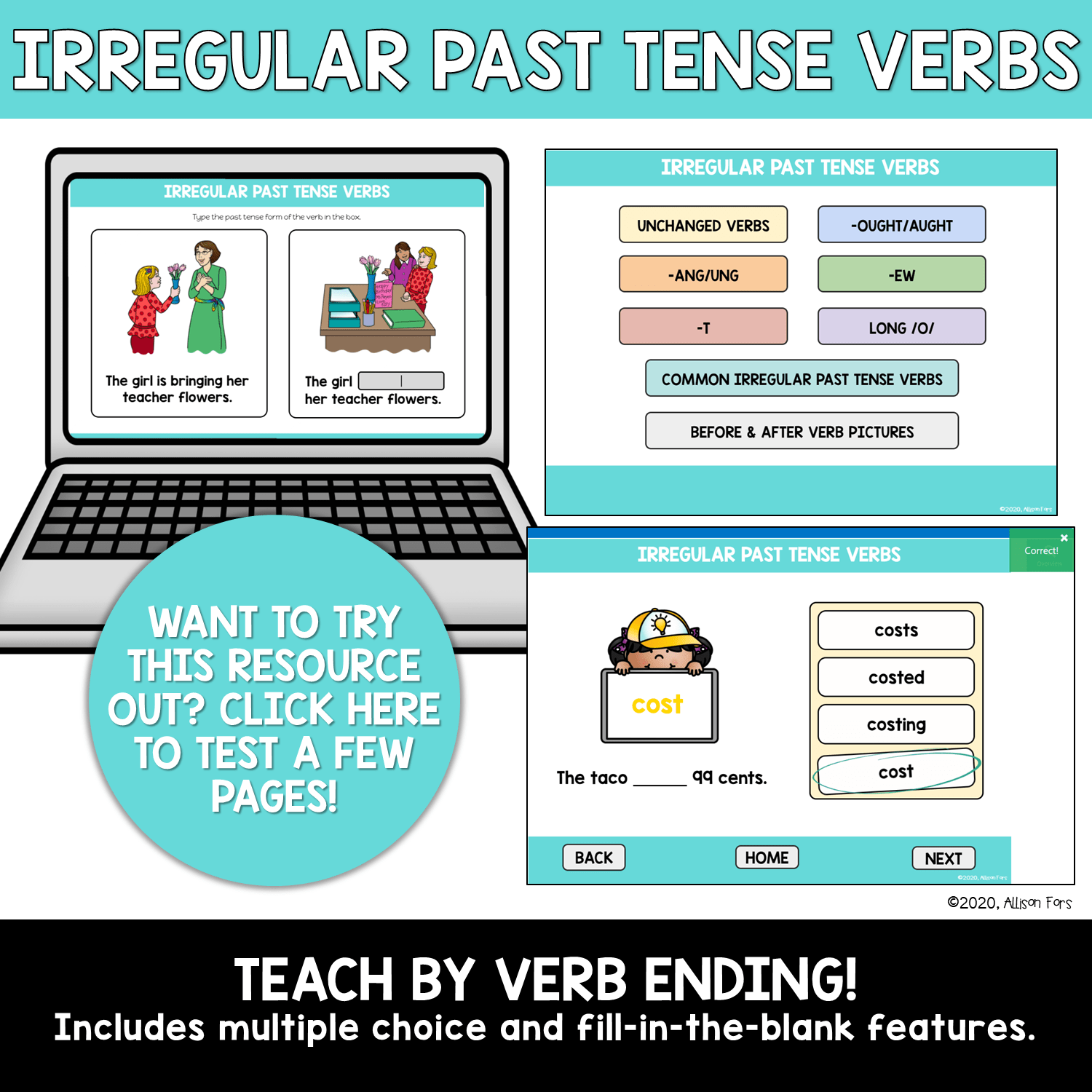 Irregular Past Tense Verbs Speech Therapy Boom Cards