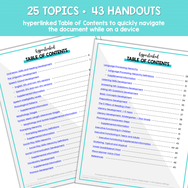 Free Speech Therapy Printables Milestones, Hierarchies, and More