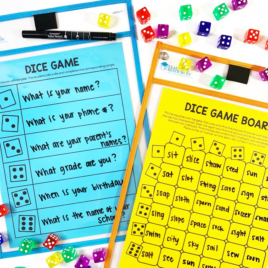 Why You Should Use Dice in Speech Therapy (and a freebie)