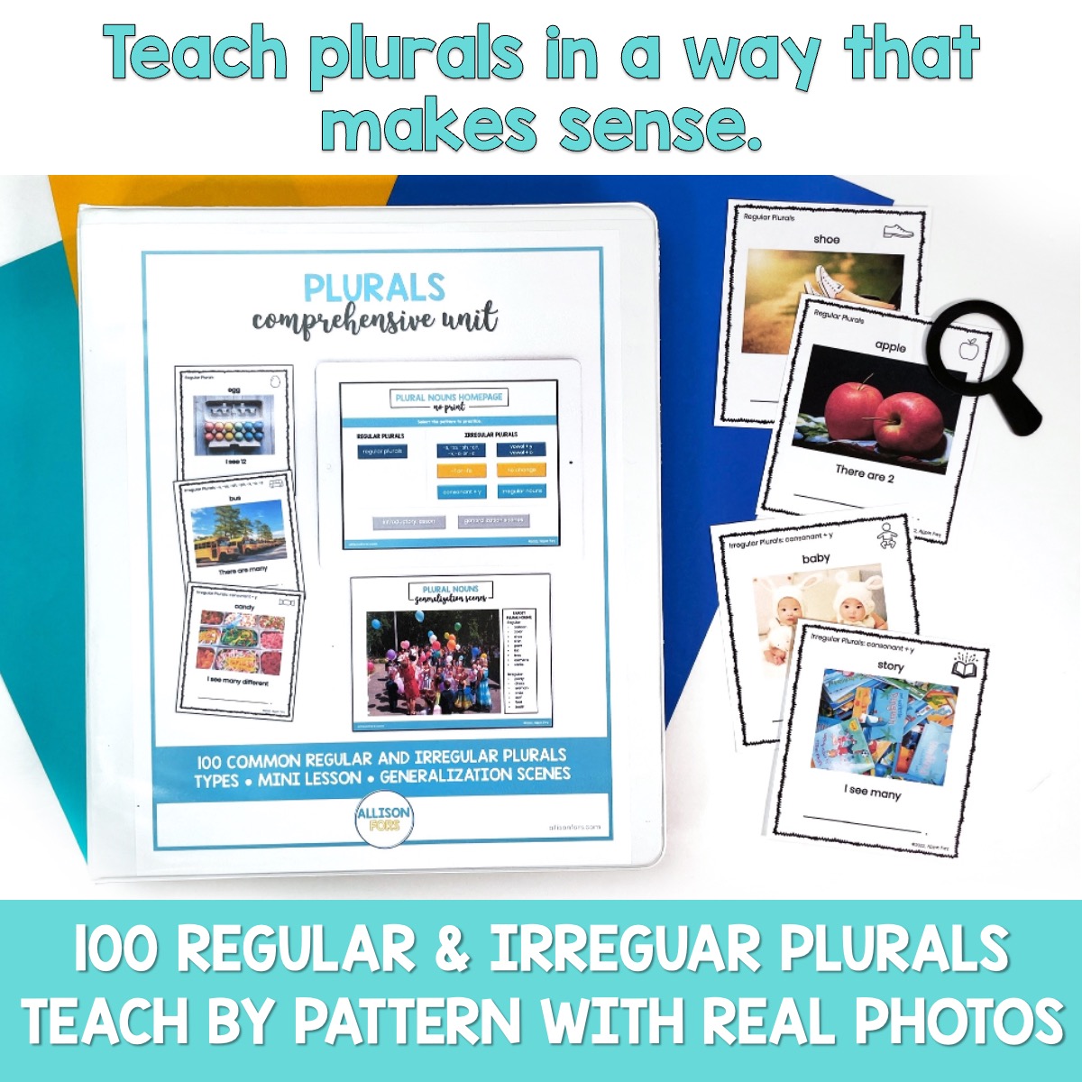 Plurals Unit Speech Therapy Printable and Digital