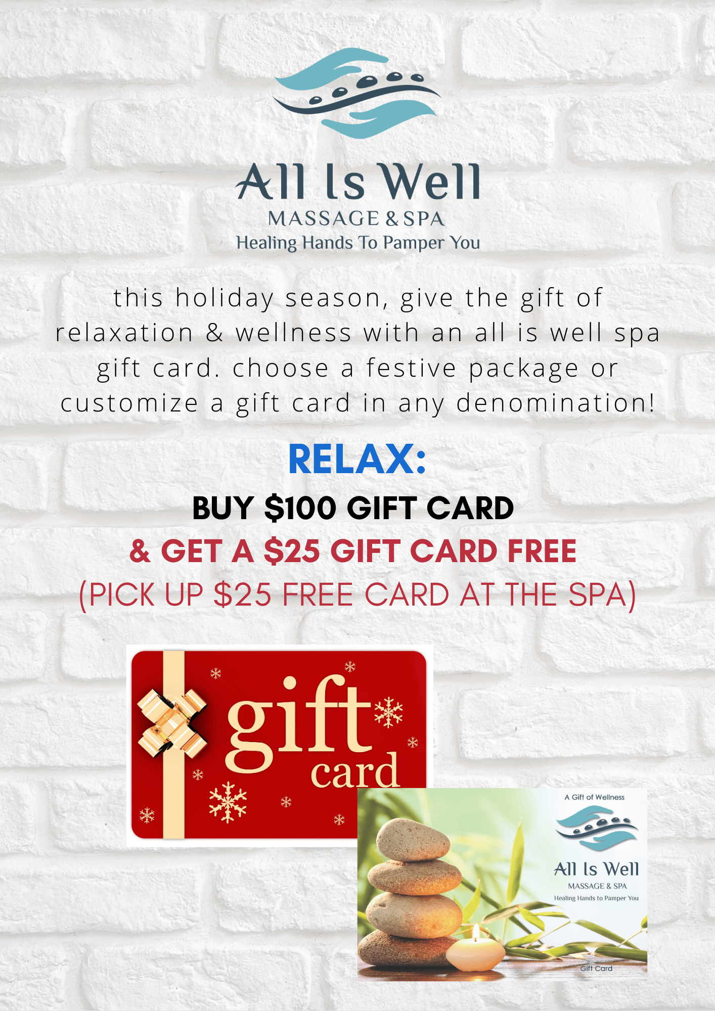 Holiday Spa Gift Card Packages Best Holistic Massage & Spa Katy, TX