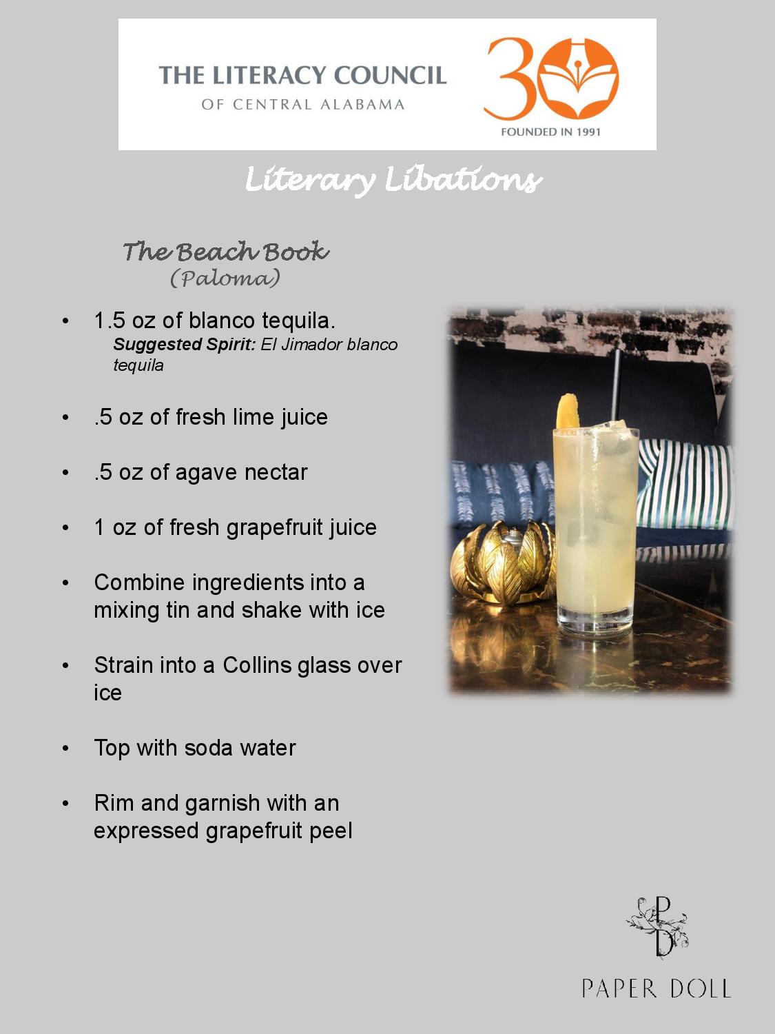 Literary Libations The Literacy Council of Central Alabama