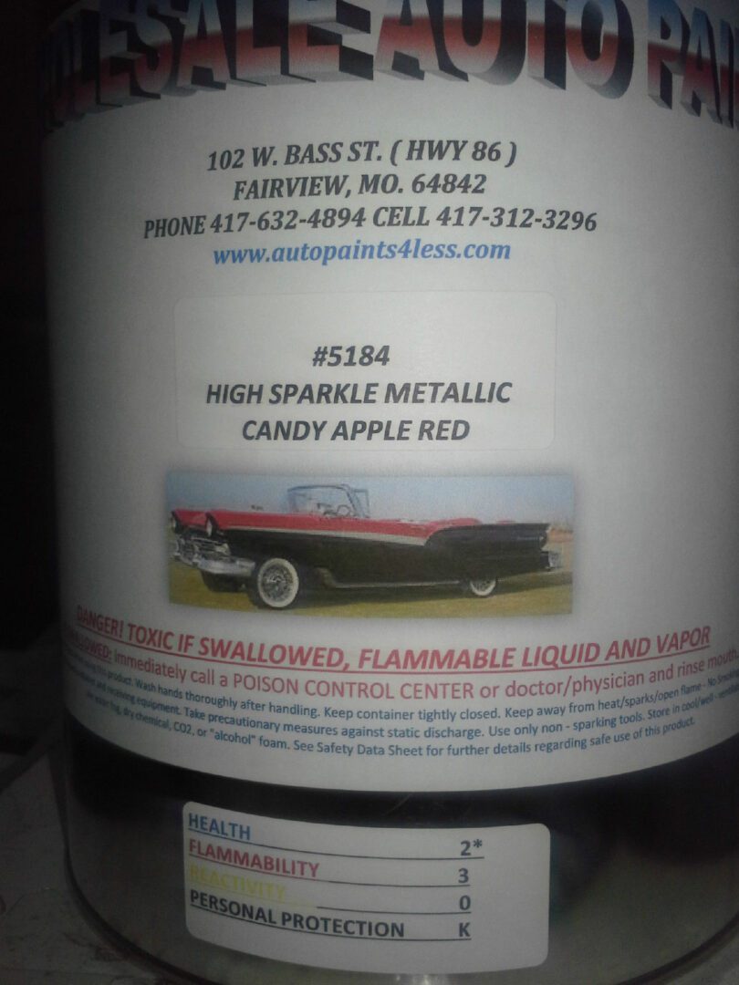 Candy Apple Red Car Paint Gallon Candy apple red (color) Paint
