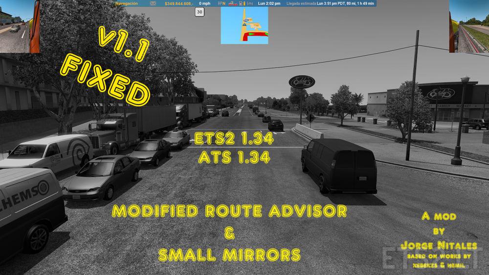 Modified Route Advisor & Small Mirrors Fixed v 1.1