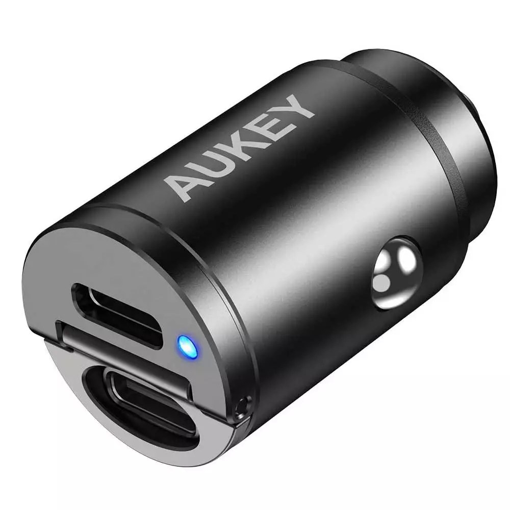 Aukey 30W USB C PD Car Charger 2 Ports Black CCA4
