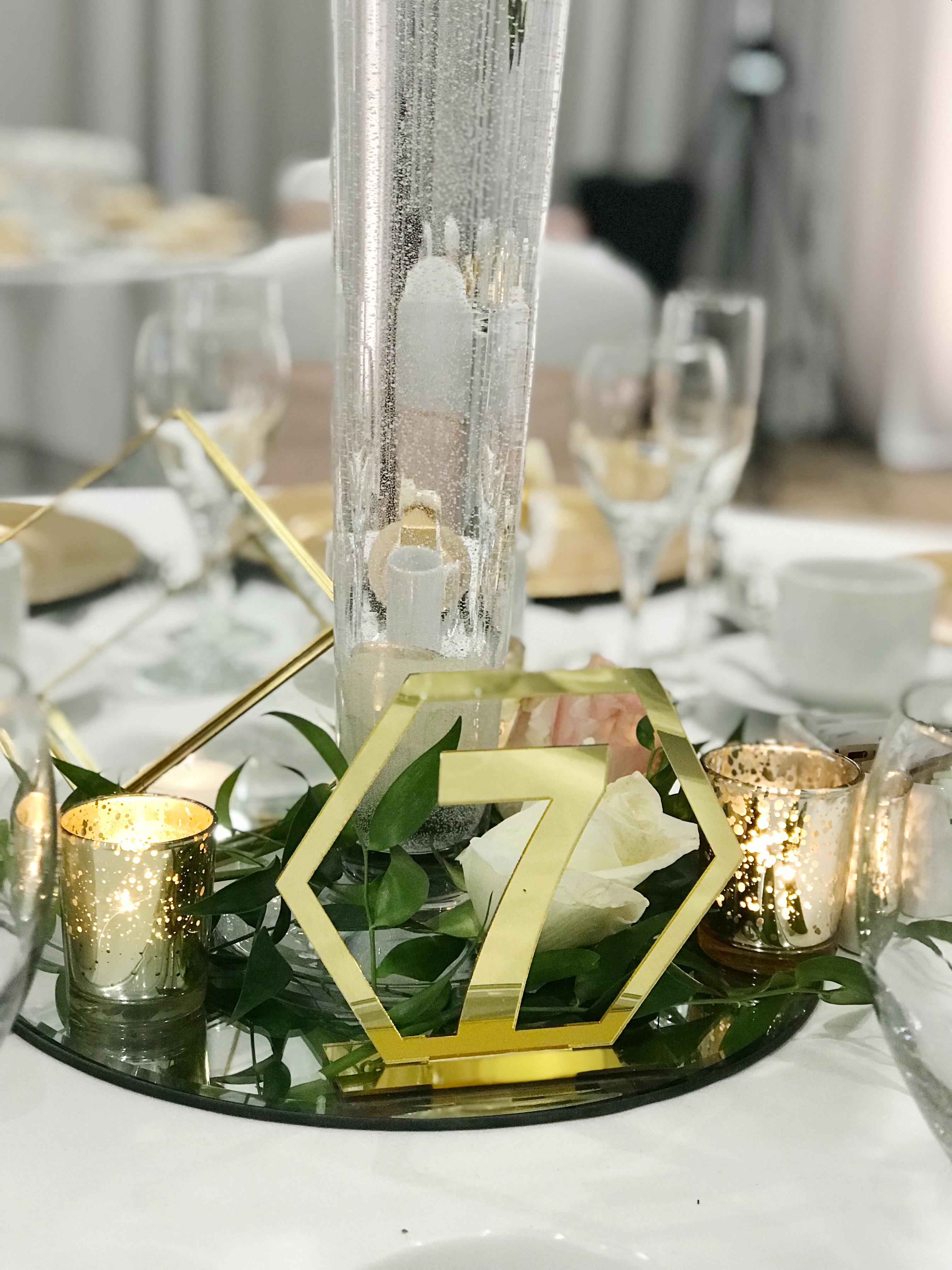 Gold Geometric Table Numbers All Occasions Rentals