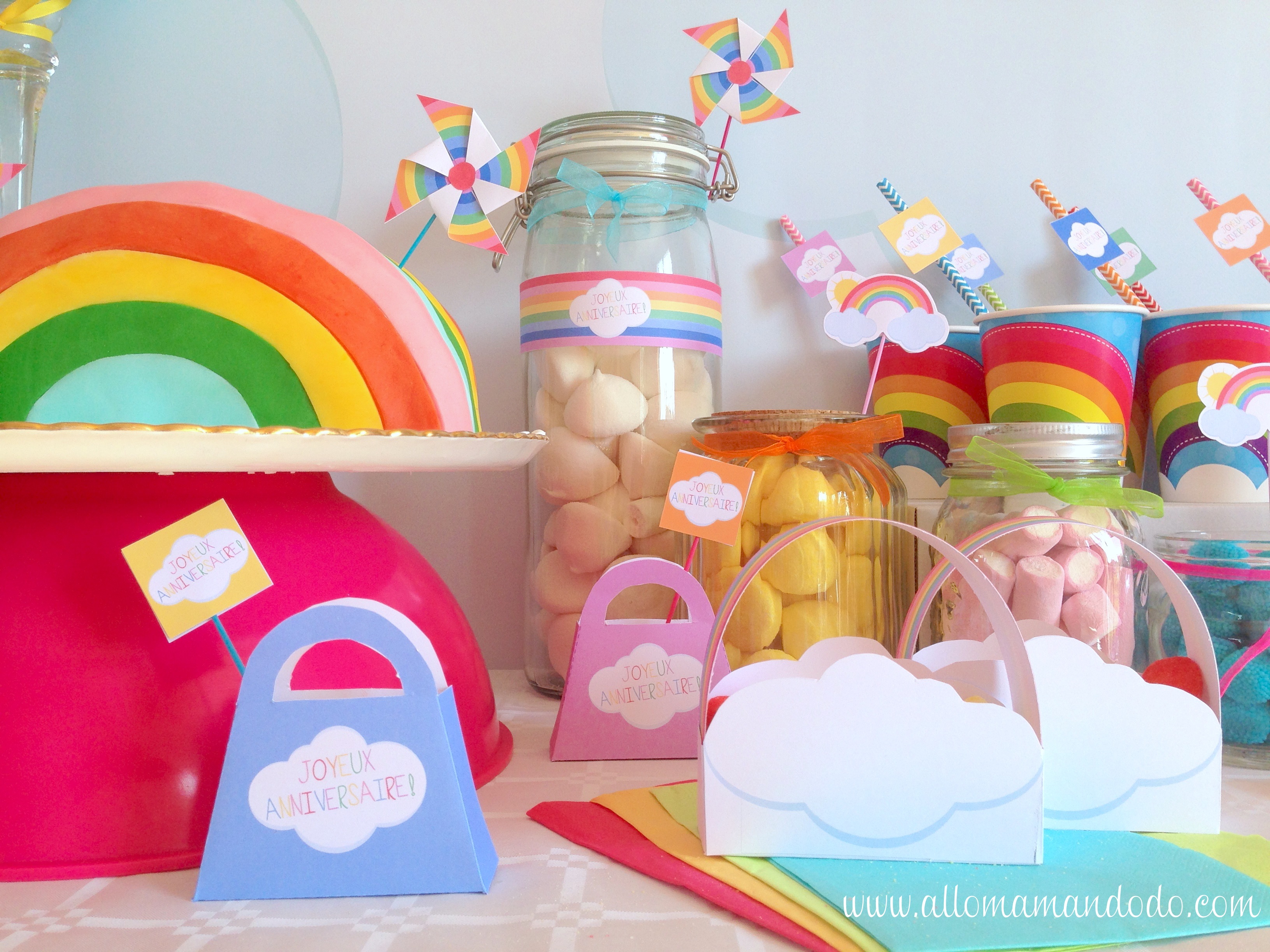La Sweet Table Deco D Anniversaire Arc En Ciel Les Photos Allo Maman Dodo