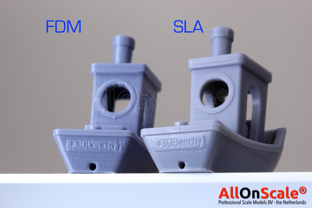 FDM vs SLA explained Professional Scale Models BV