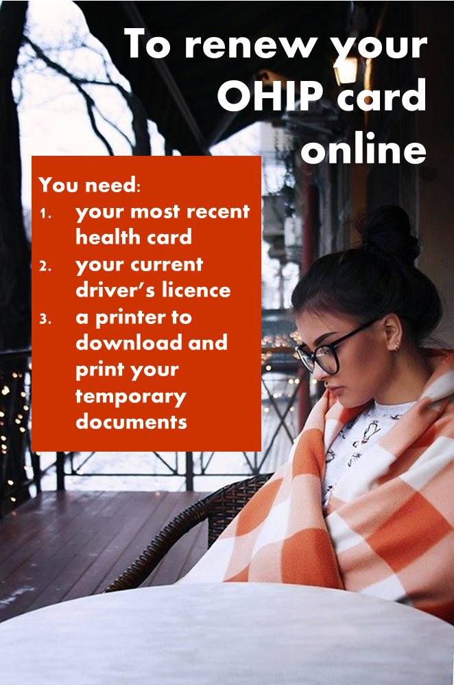 You can renew your OHIP card online AllOntario