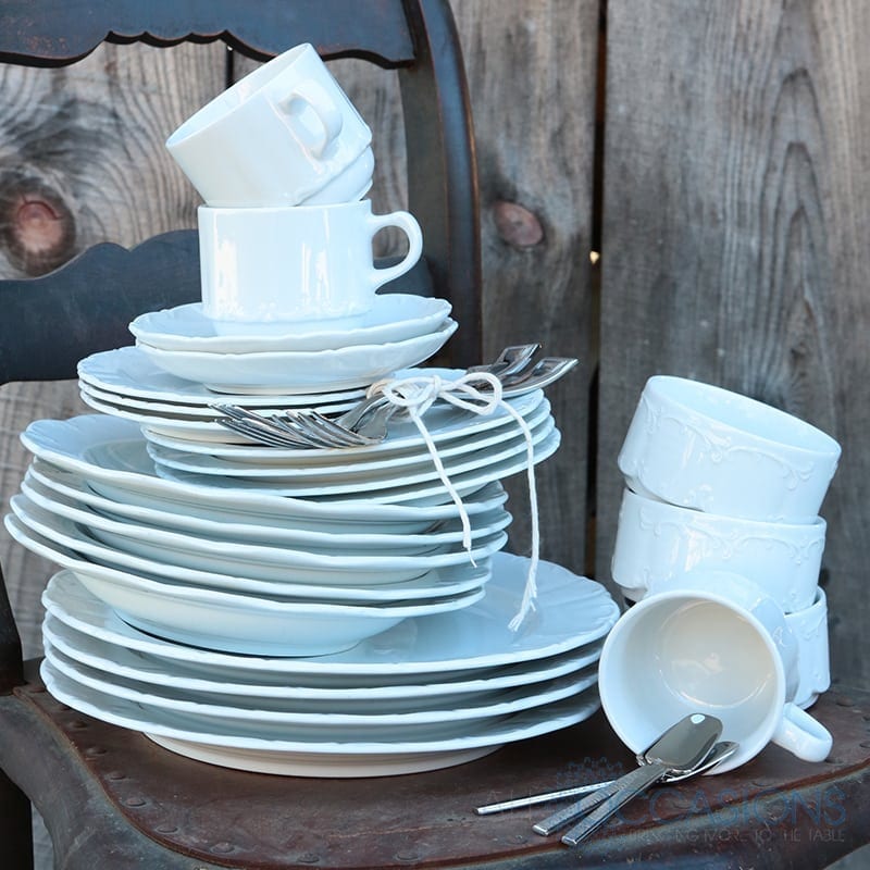 Embossed Dishware Collection All Occasions Party Rental