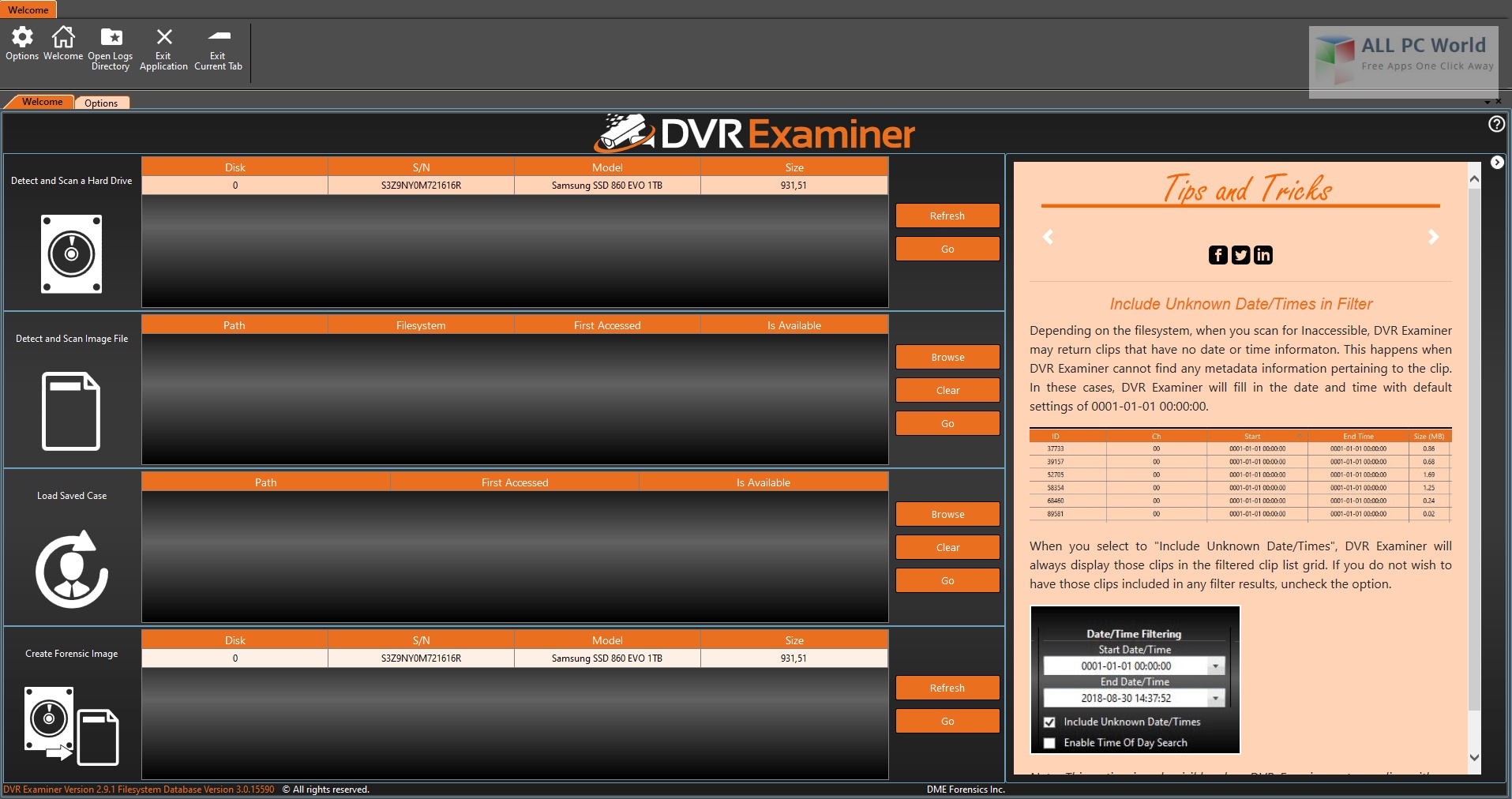 DVR Examiner 2.9 Free Download - ALL PC World
