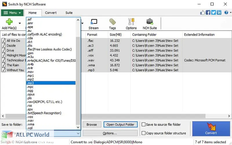 NCH Switch Audio File Converter Plus Free Download ALLPCWorld