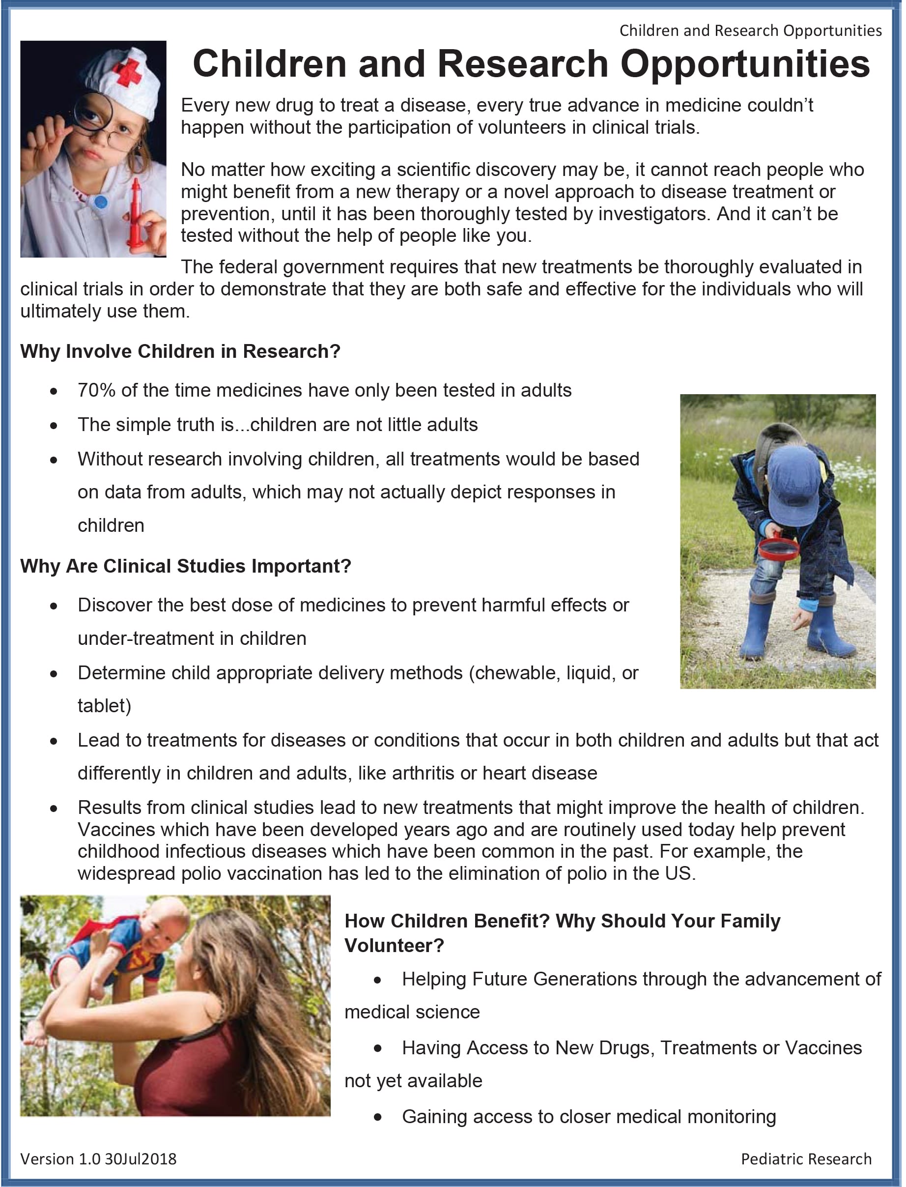 Clinical Research All Pediatric Care