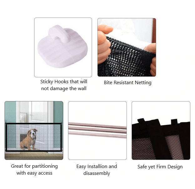 Adjustable Nylon Mesh Pet Gate Dimensions 28 Inches X 70 Inches All