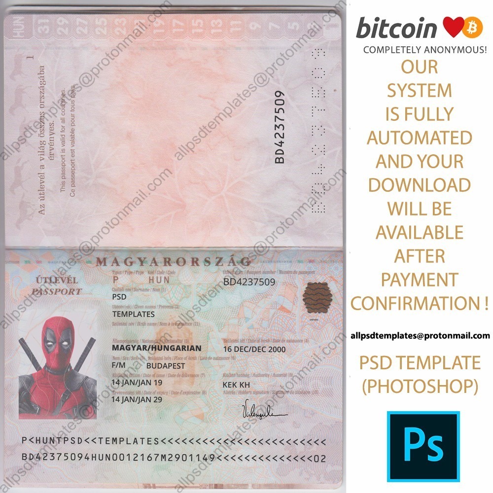 Hungary Magyar Passport Template ALL PSD TEMPLATES