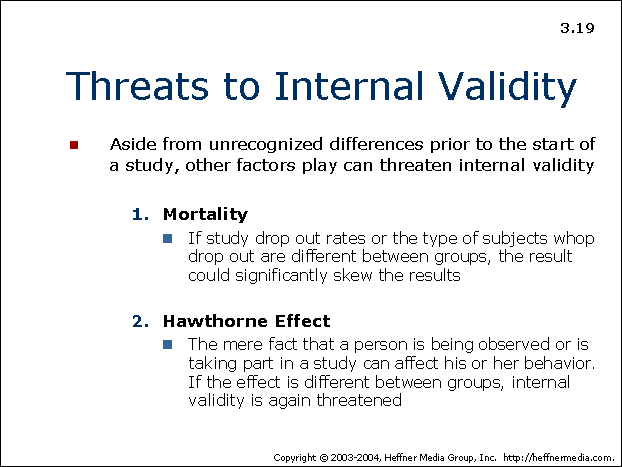 19 Threats to Internal Validity AllPsych