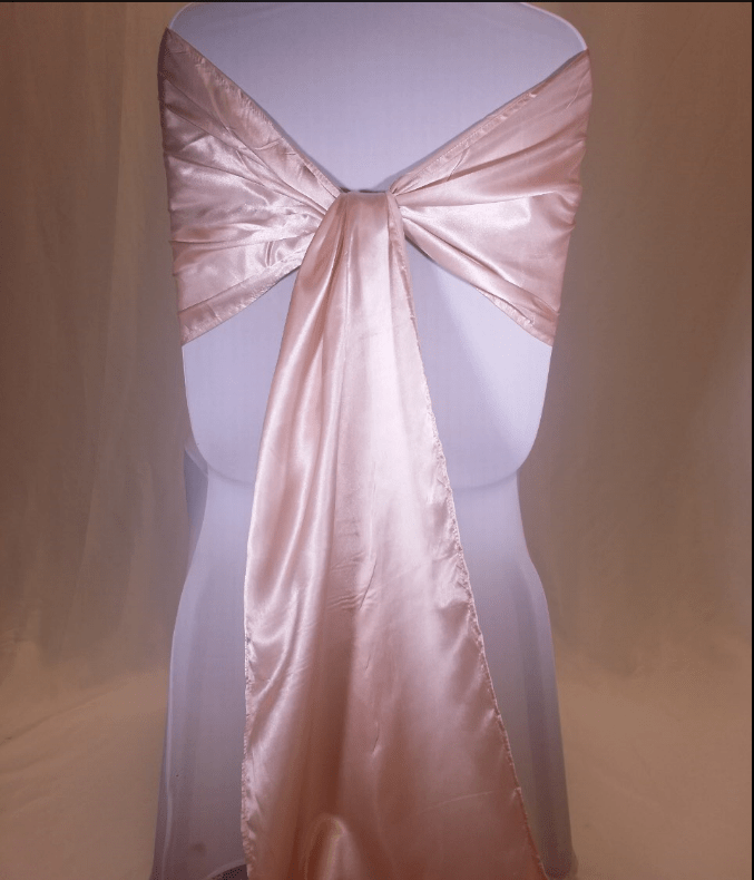 Blush Pink Satin Chair Sash All Seasons Party Linen Rental