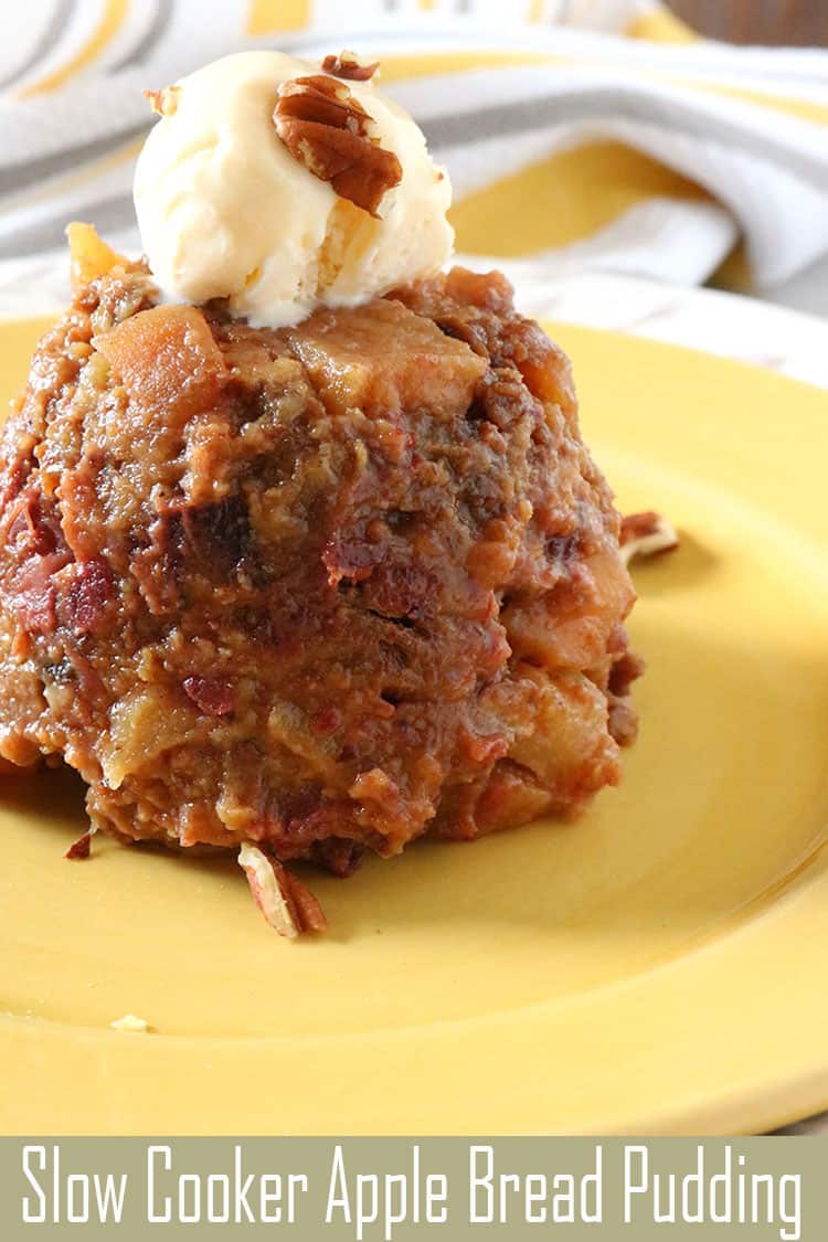 Easy Slow Cooker Apple Bread Pudding Recipe All She Cooks