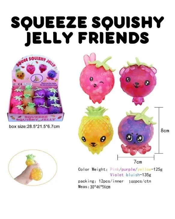 Jumbo Squishy Squeeze Jelly Beady Friends, Mini Crane Toys