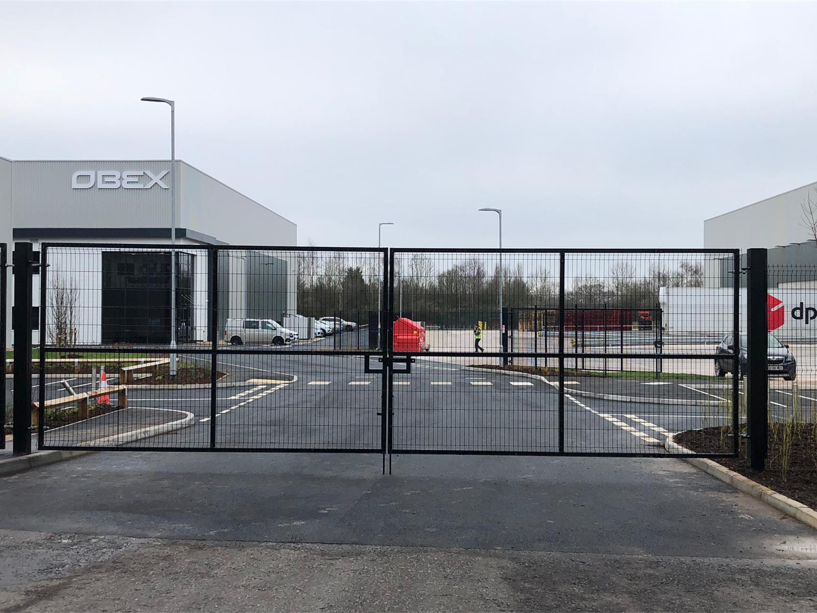 2.4m x 4.0m Double Leaf Mesh Gate to All Steel Fencing