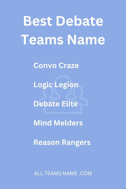 259 Best Debate Team Names For Winning All Teams Name