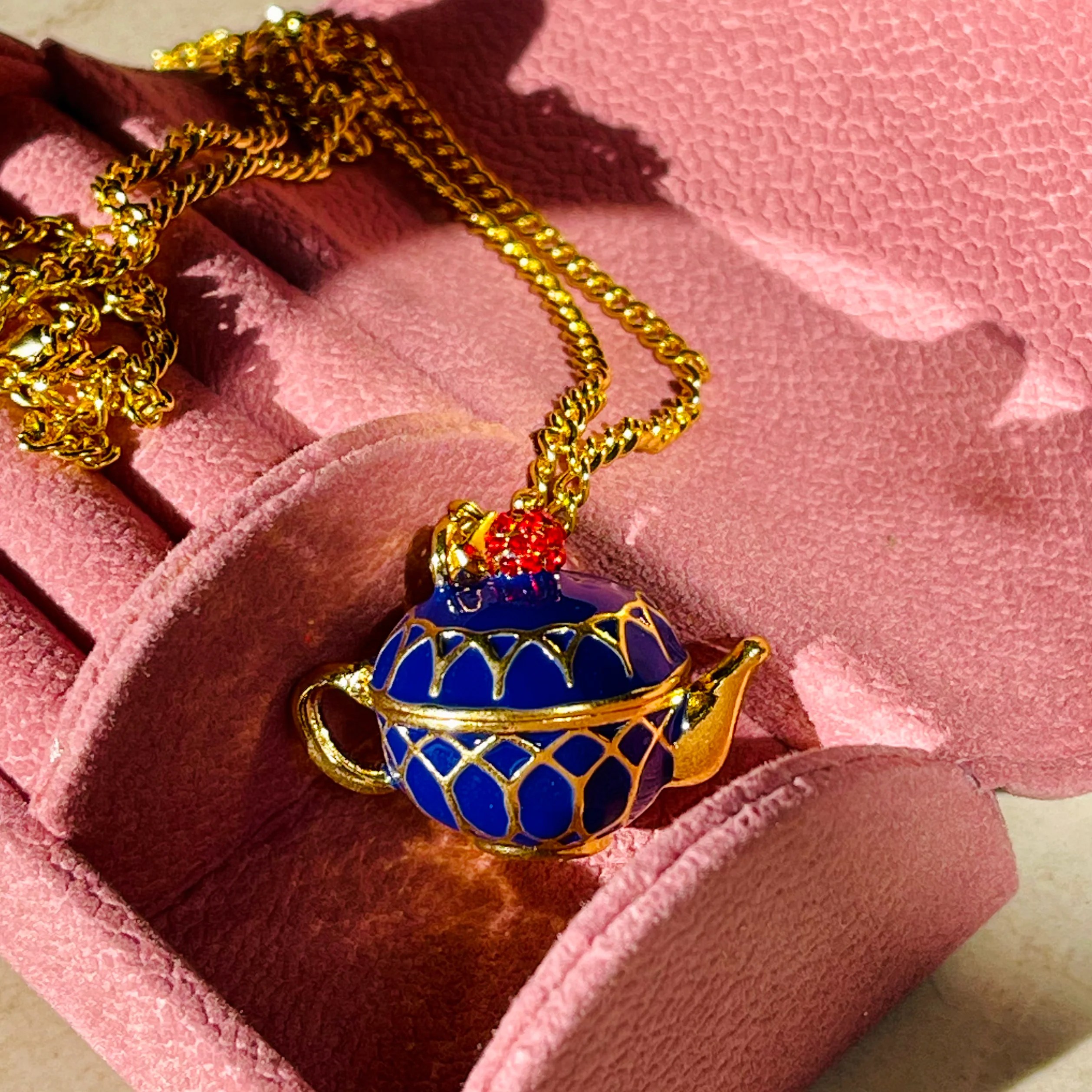 Blue teapot necklace All That Jazz