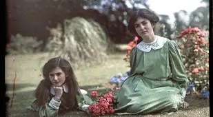 etheldreda laing autochrome green dresses