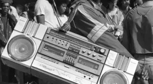 Boombox With Homemade Strap