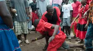 Vodou Priest With Another Practitioner