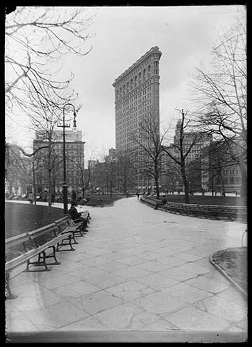 The Flatiron Building (Fuller Building) Seen From Across Madison Square Park, Undated (ca. 1902 1919).