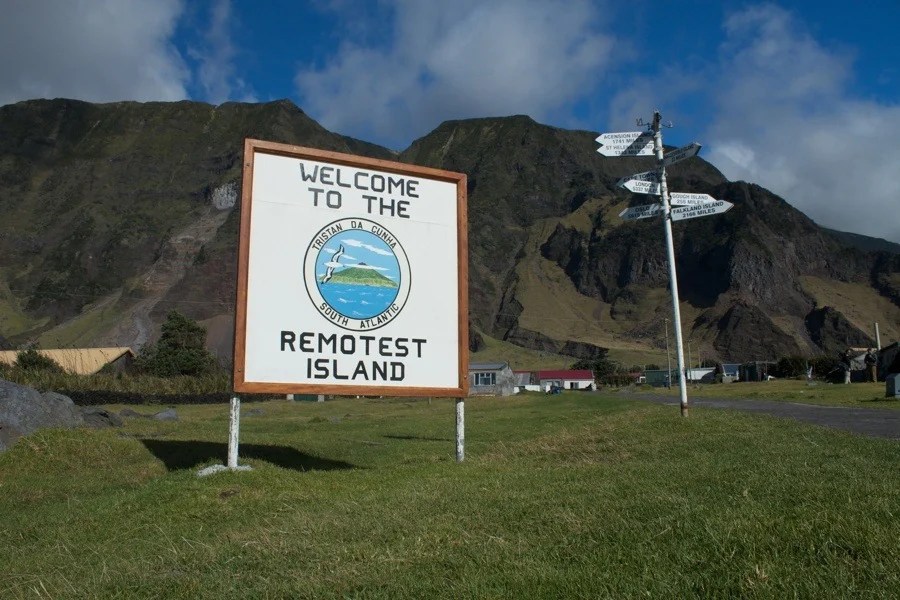 Tristan Da Cunha Welcome Sign